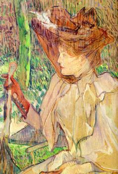 Henri De Toulouse-Lautrec : Portrait of Honorine Platzer,Woman with Gloves